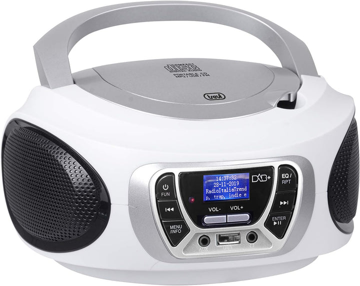 Trevi - Tragbares Stereo-CD-Boombox DAB/DAB+ Radio mit RDS und USB-Eingang mit direkter Wiedergabe v