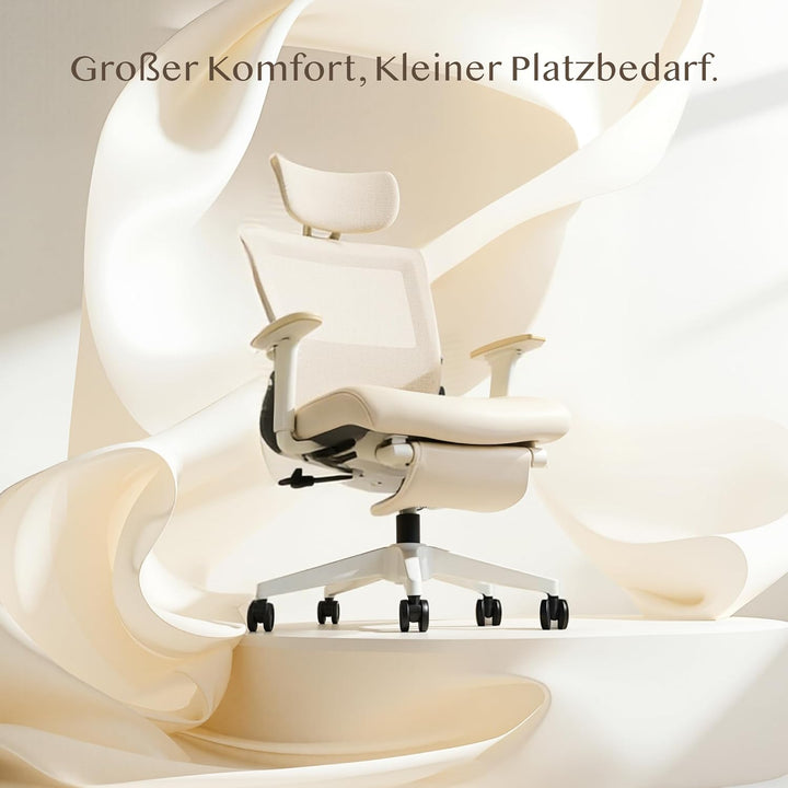 FLEXISPOT Ergonomischer Bürostuhl, Foldex, klappbarer Bürostuhl für Kleine Räume mit Lendenwirbelstü