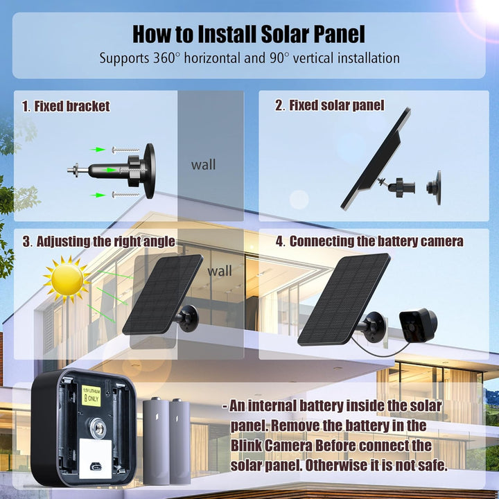 3 Pack Solarpanel für Blink Kamera Outdoor, 4W Solarmodul Compatibel mit Blink Outdoor Camera 2K, 4(