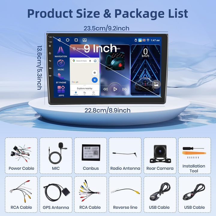 Hikity [4+64GB] Android 15 Autoradio für Audi A4 S4 RS4 8E B6 B7 (2000-2009) Radio CarPlay Android A