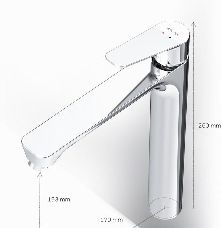 AM.PM Hit Waschtischarmatur mit Einhebelmischer, SoftMotion Keramikkartusche 30mm, Neoperl Aerator,