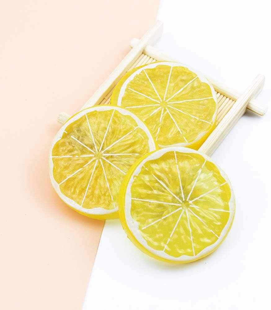 Künstliche Zitronenscheiben, realistische lebensechte Simulation Zitrone dekorativ künstliche Obst H