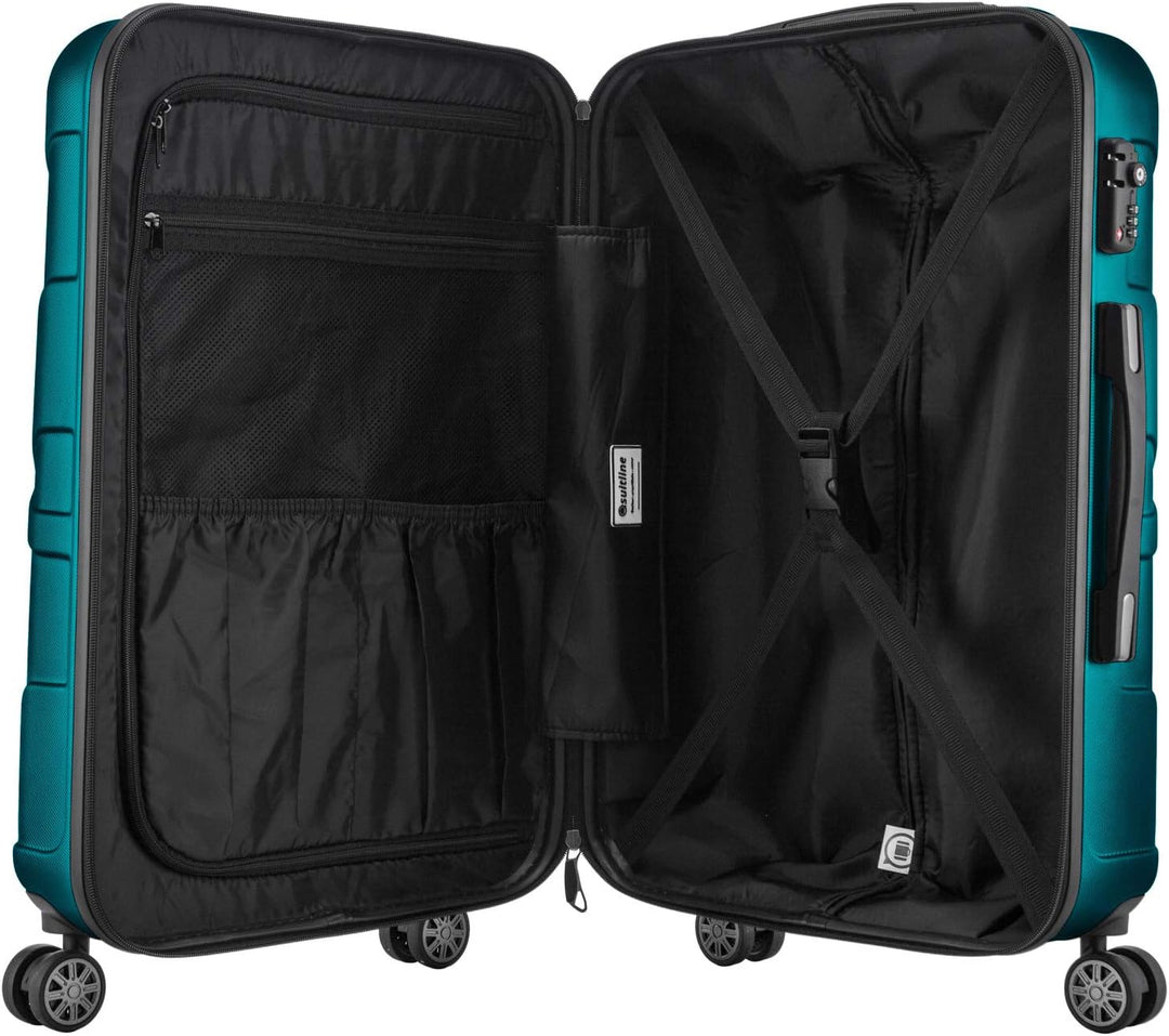suitline Kofferset 3er Hartschalenkoffer ABS Handgepäck 55 cm mittel 66 cm gross 76 cm erweiterbar m