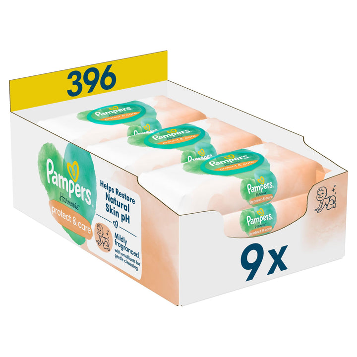 Pampers Harmonie New Baby Feuchttücher, Calendula (24 x 44 stück), den natürlichen pH-Wert der Haut