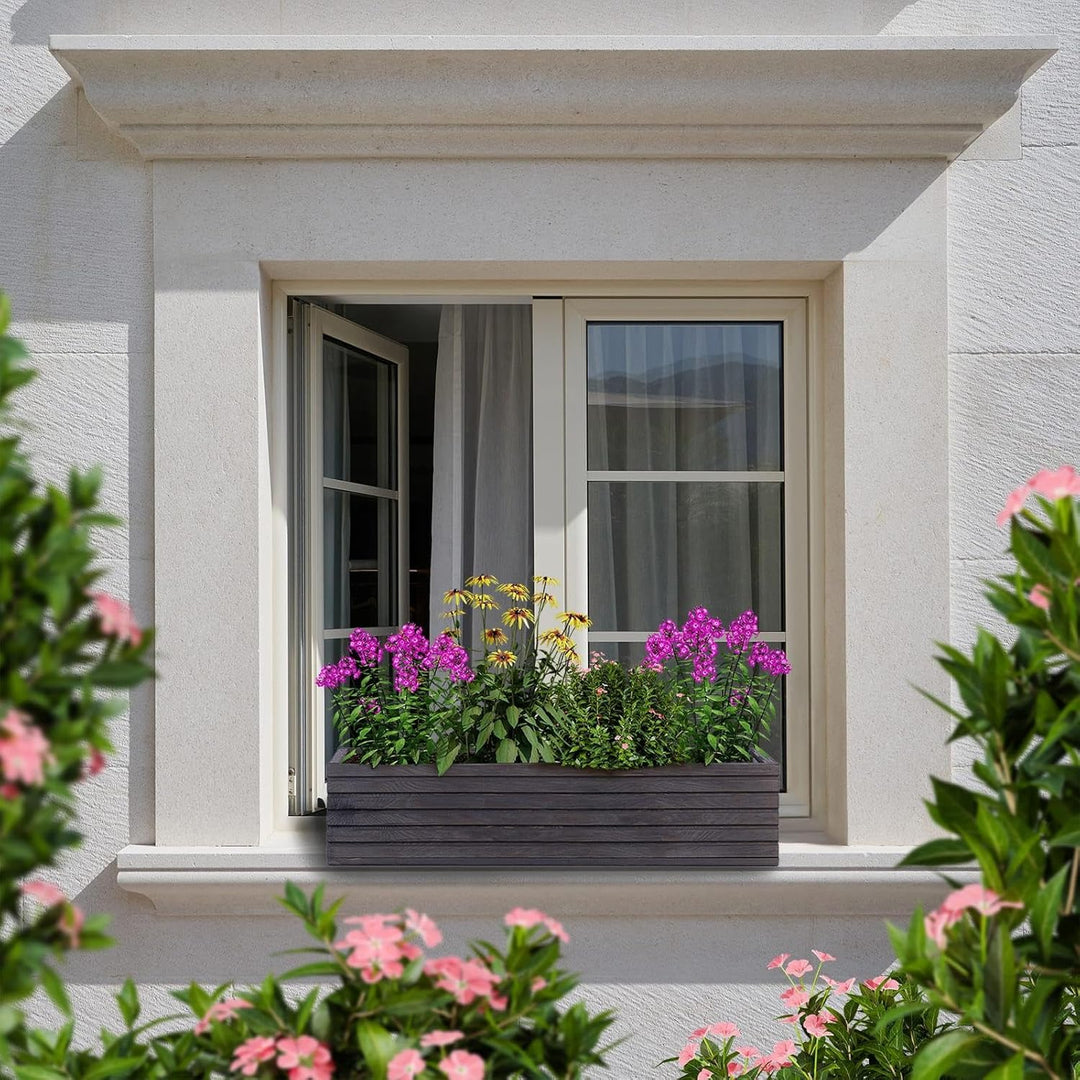 BooGardi Blumenkasten mit Einsatz · Anthrazit 64cm x 20cm x 14cm · 4 Farben 3 Grössen · Pflanzgefäss