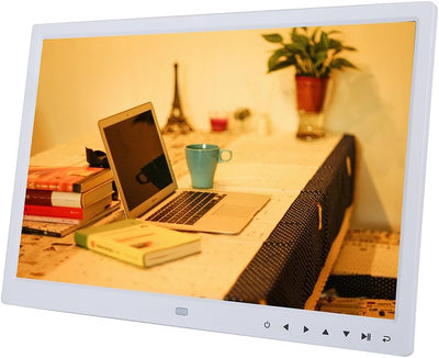 Digitaler Bilderrahmen, 15 Zoll 1280X800 LED-Bildschirm Touch Butto Digitaler Fotorahmen Wecker Musi