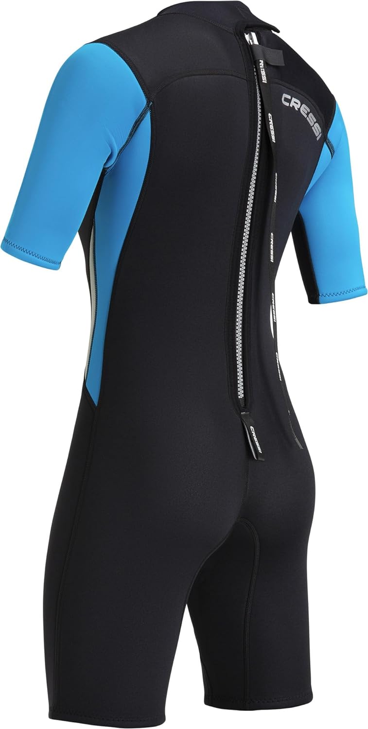 Cressi Med X Lady Shorty 2.5mm - Damen Neopren Shorty Neoprenanzug 2.5 mm M Schwarz/Hellblau/Silber,