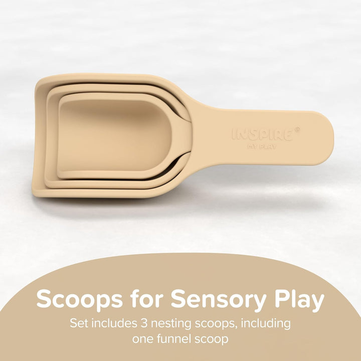 Inspire My Play – 3 x stapelbare Silikonschaufeln – Perfektes Zubehör für Sensory Play Tray – Zubehö