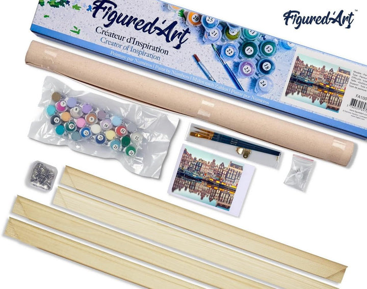 Figured'Art Malen Nach Zahlen Erwachsene Mit Rahmen Amsterdam - Paint by Numbers Basteln DIY Bastels