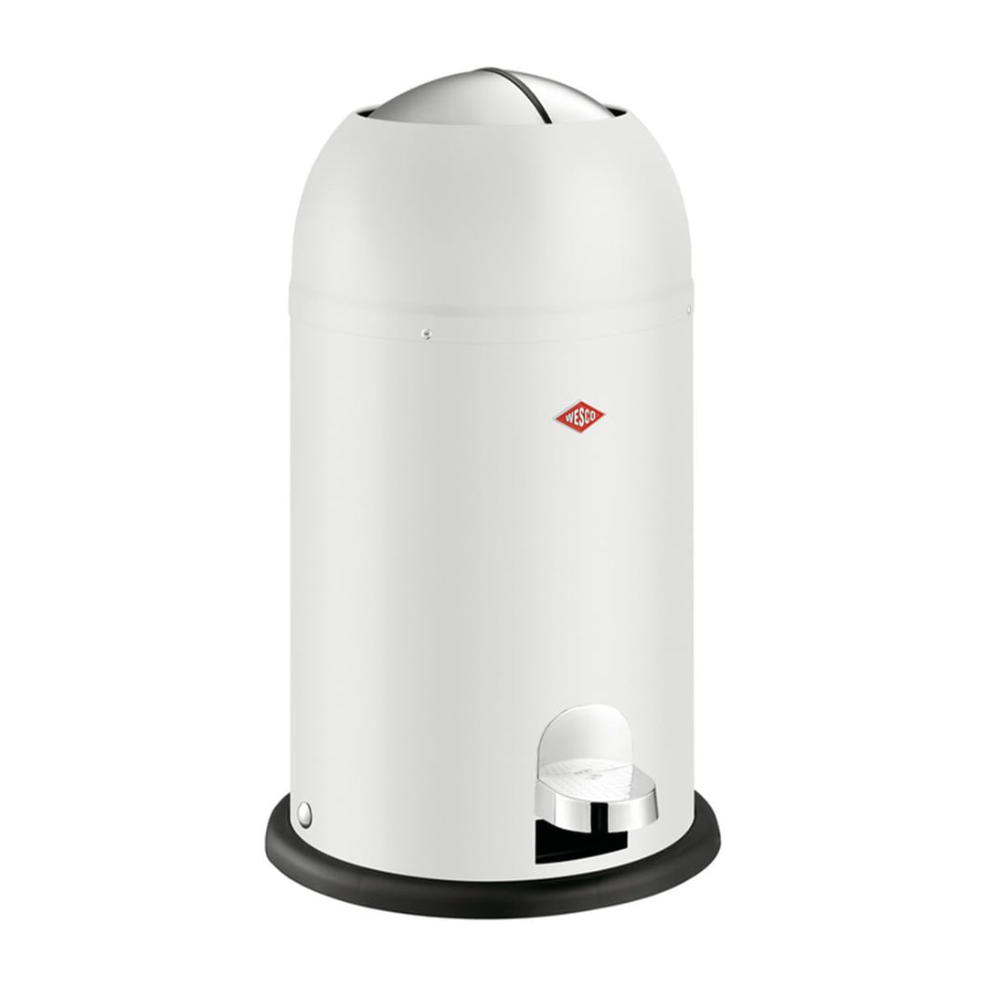 Wesco Kickmaster Junior Abfallsammler in der Farbe weiss matt, pulverbeschichtetes Stahlblech, einge