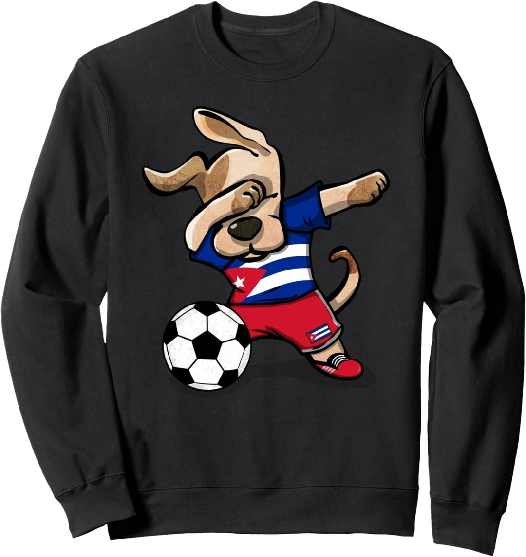 Dabbing Dog Hund Kuba Fussball - Kubanische Nationalflagge Sweatshirt