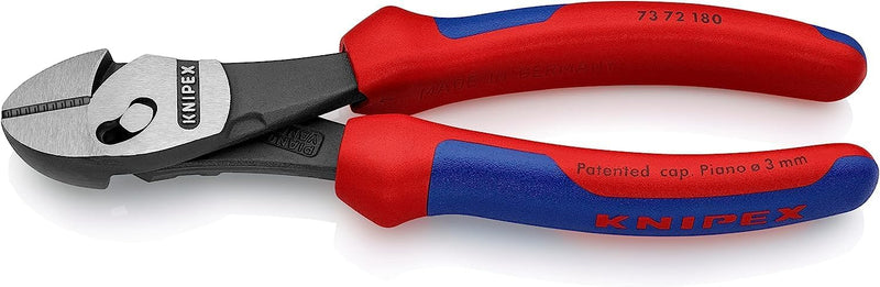 KNIPEX TwinForce Hochleistungs-Seitenschneider schwarz atramentiert, mit Mehrkomponenten-Hüllen 180