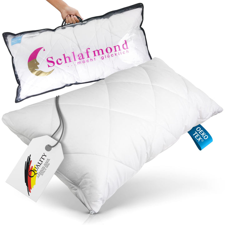 Schlafmond Medicus Clean Allergiker Kopfkissen 40 x 80 cm - Max. Schlafkomfort, Anpassbare Kissenfül