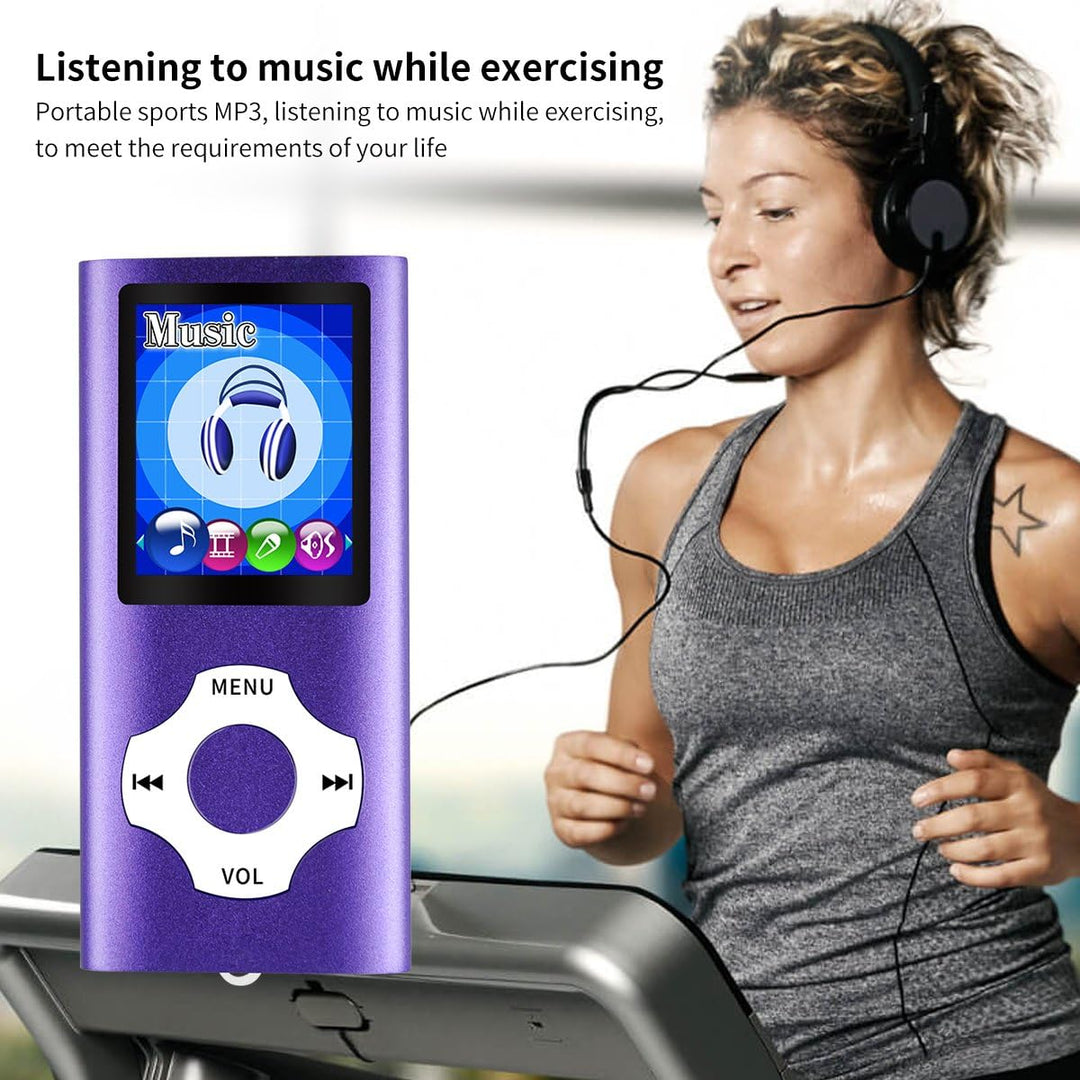 Mymahdi MP3/MP4-Player, lila mit 1,8-Zoll-LCD-Bildschirm und Memory-Karten-Slot, Support für Max 128