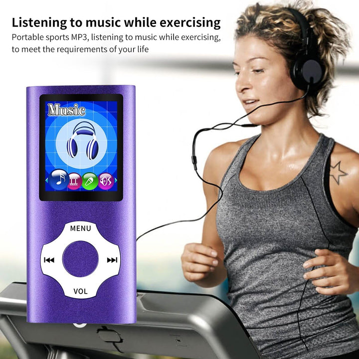 Mymahdi MP3/MP4-Player, lila mit 1,8-Zoll-LCD-Bildschirm und Memory-Karten-Slot, Support für Max 128