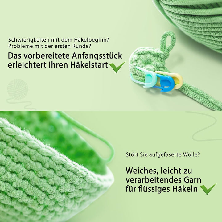 CrochetBox Komplettes Häkelset für Anfänger, Hängepflanze Häkelset, Video-Tutorial einbeziehen, Anle