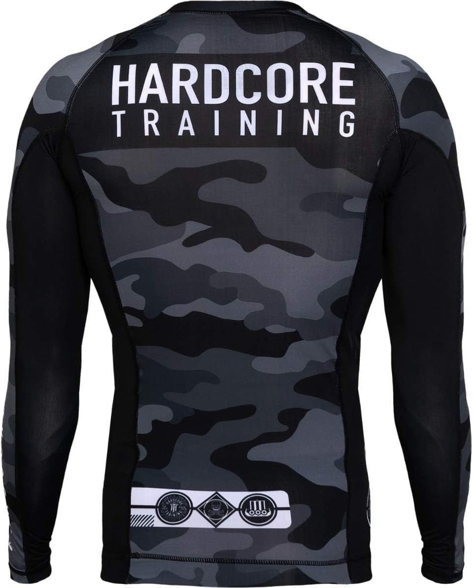 Hardcore Training Herren Manner Rashguard Kompression Lange Armel Jiu Jitsu MMA No-Gi Enge BJJ Grapp