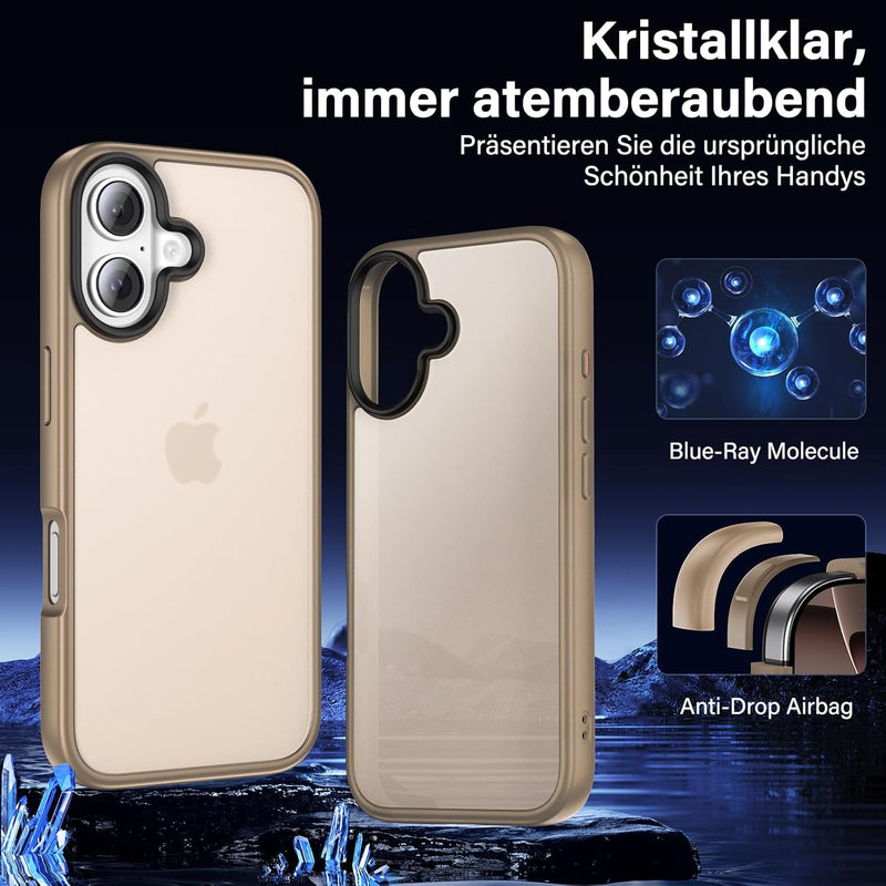 UniqueMe für iPhone 16 Hülle, 5-in-1-Set Handyhülle für iPhone 16 Case Rundumschutz Schutzhülle Cove