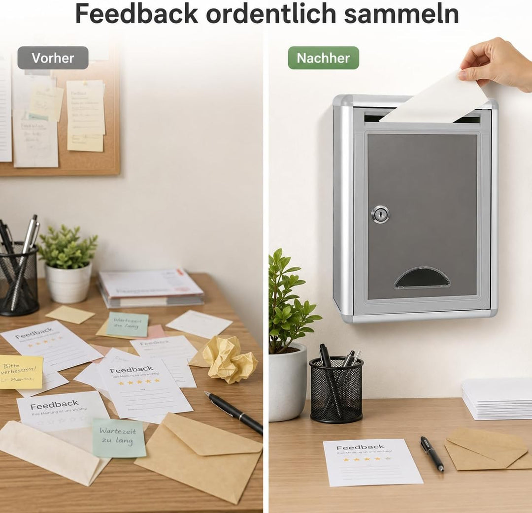 Gadpiparty Briefkasten, Spendenbox AbschliessBar, für Unternehmen Beschwerdebox Wasserdicht Sicher