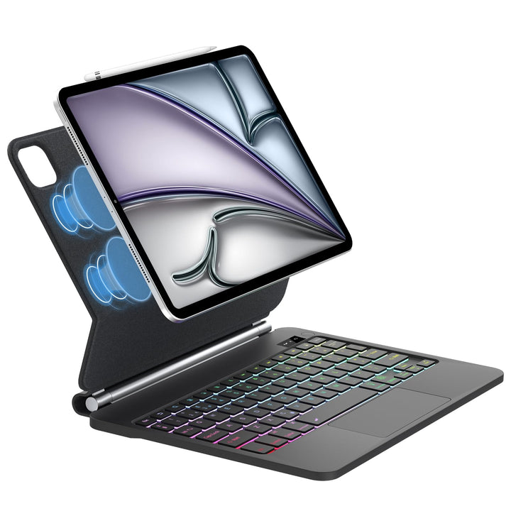 Magic Keyboard für iPad Air 13 M4 2026/M3 2025/M2 2024 &amp; iPad 12.9, Schwarz Schwarz 13 Zoll Air 13,