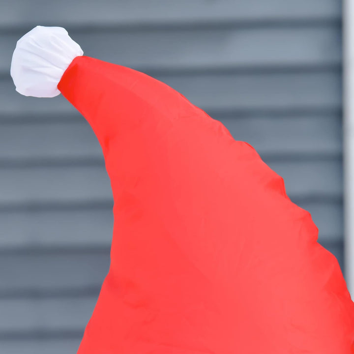 HOMCOM Selbstaufblasbarer Weihnachtsmann Weihnachtsdekoration LED mit Geschenk Gebläse Rot L70 x B50