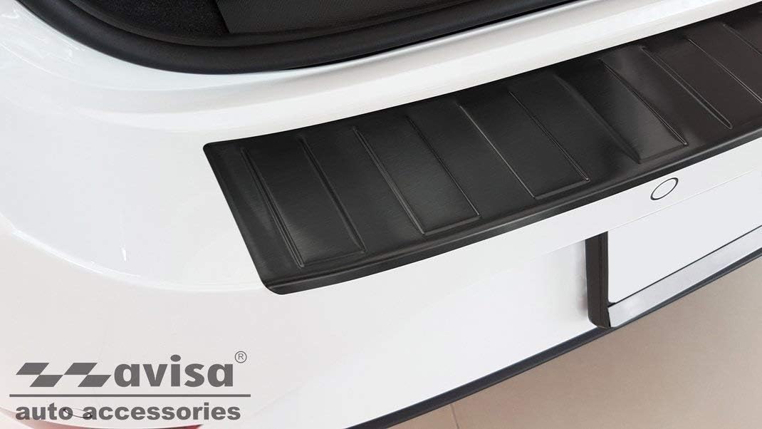 Avisa Schwarz Edelstahl Heckstossstangenschutz kompatibel mit Seat Leon Sportstourer inkl. FR / Cupr
