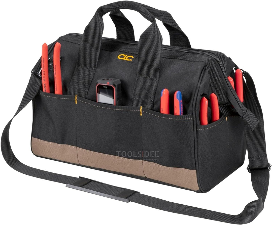 CLC BigMouth Werkzeugtasche mittelgross, 1001165, Werkzeugtasche mit extra grosser Öffnung und 22 Ei