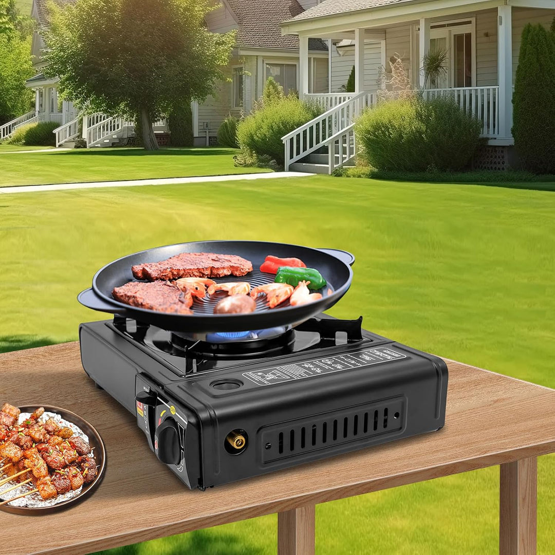 Tragbarer Elektrogrill | 2500W Outdoor Grill mit Butan-Gas-Kartusche | Leichter Holzkohlegrill für C