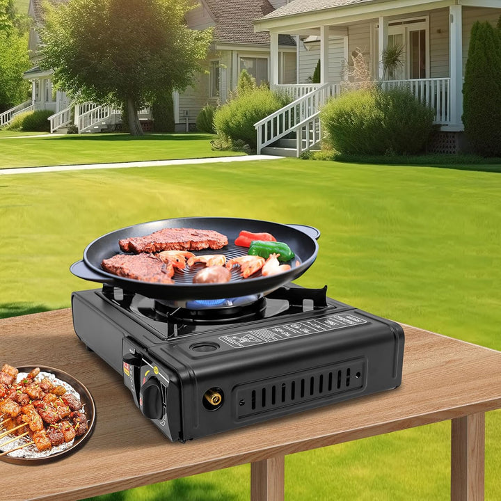 Tragbarer Elektrogrill | 2500W Outdoor Grill mit Butan-Gas-Kartusche | Leichter Holzkohlegrill für C