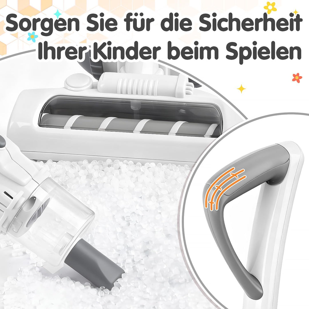 PLAY 2in1 Kinder Staubsauger Spielzeug mit Sound &amp; Eva ab 3 Jahren Weiss | 2 Modi: Stand &amp; Hand mit