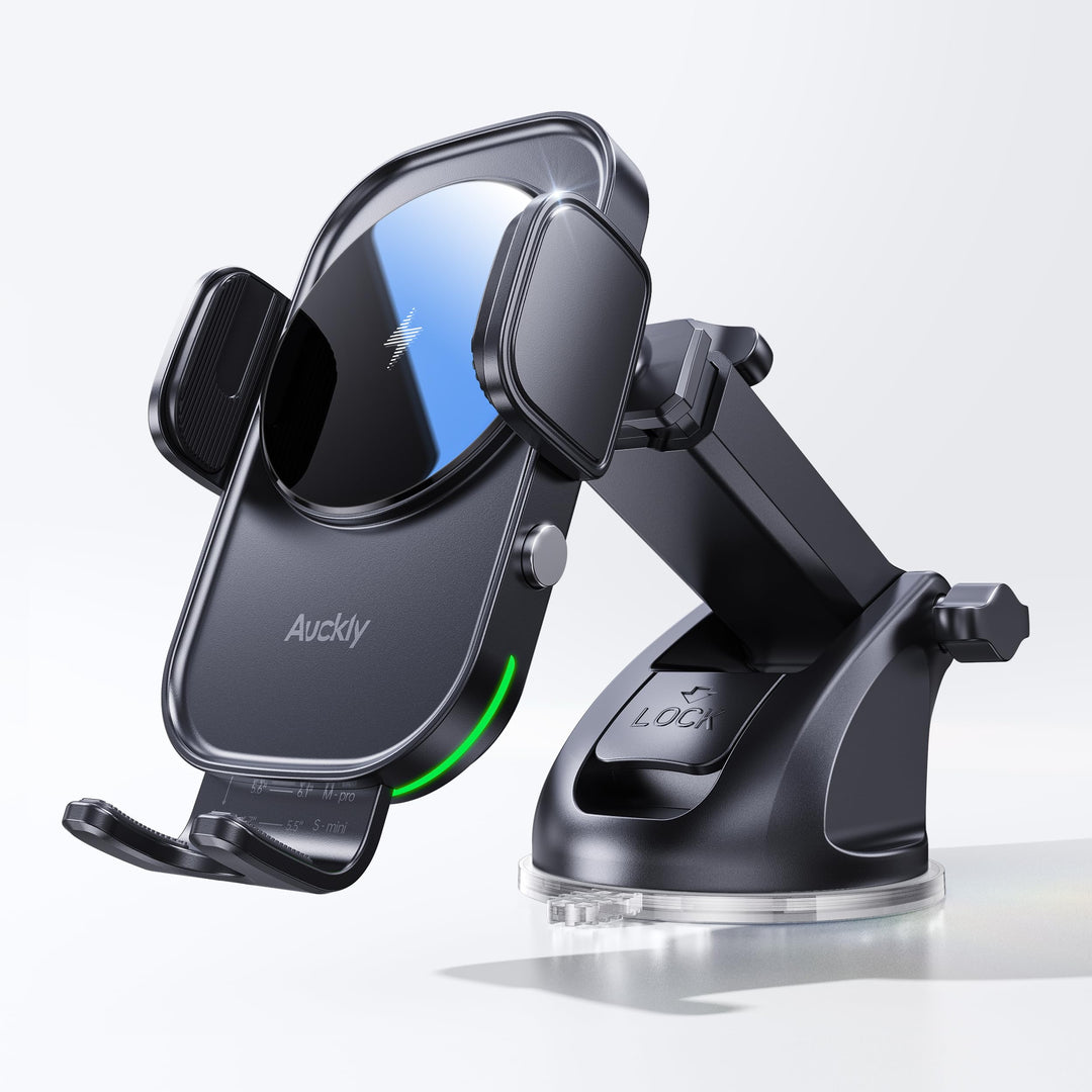 Auckly Handyhalterung Auto mit Ladefunktion, 【Smart Sense】 Qi 15W Fast Wireless Charger Auto Indukti