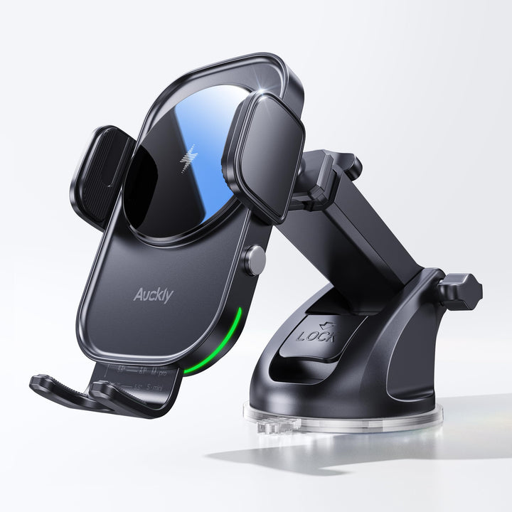 Auckly Handyhalterung Auto mit Ladefunktion, 【Smart Sense】 Qi 15W Fast Wireless Charger Auto Indukti