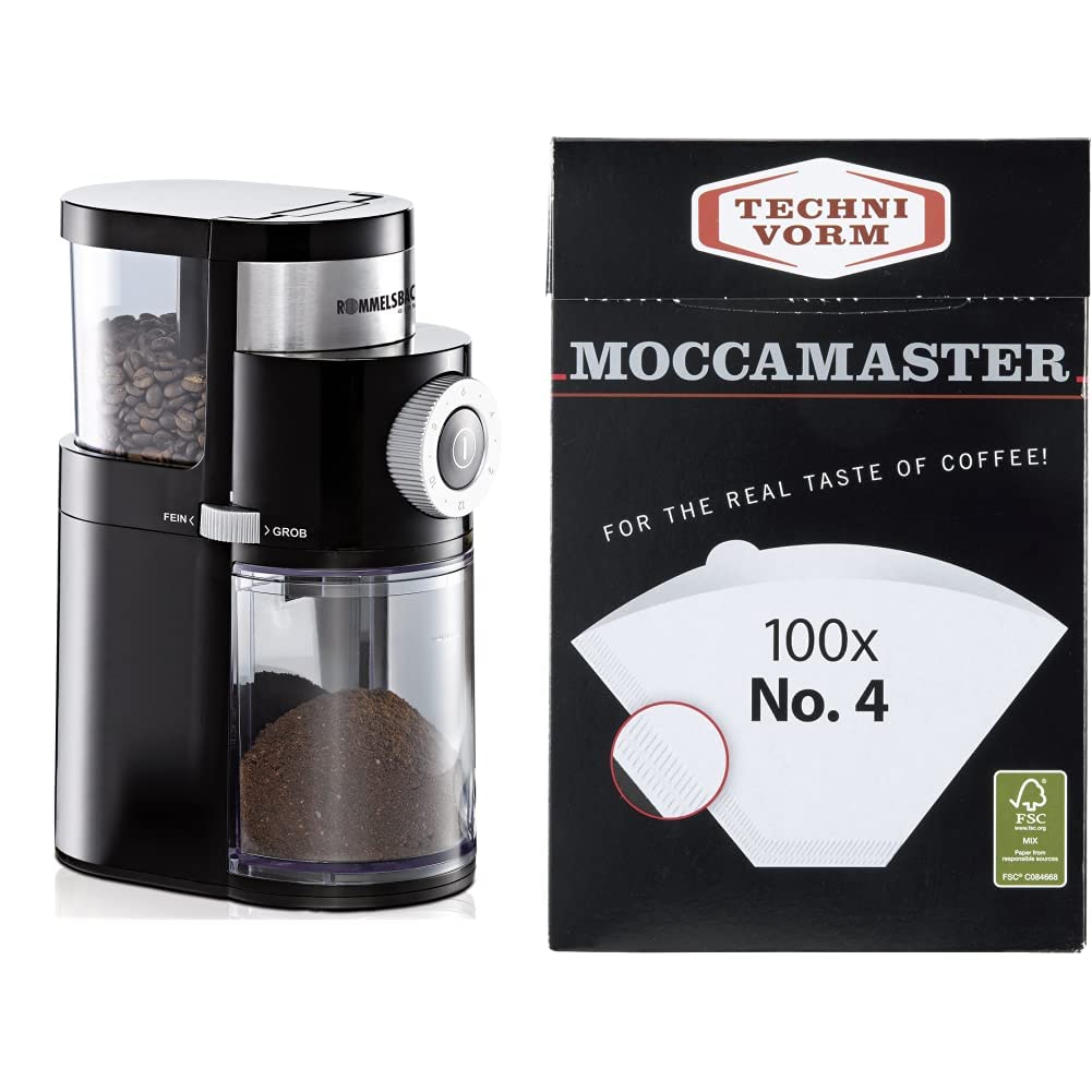 ROMMELSBACHER Kaffeemühle EKM 200 , 2-12 Portionen, Füllmenge Bohnenbehälter 250 g, 110 Watt, schwar