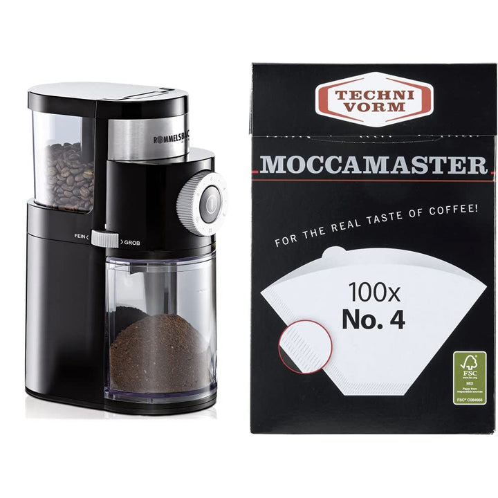 ROMMELSBACHER Kaffeemühle EKM 200 , 2-12 Portionen, Füllmenge Bohnenbehälter 250 g, 110 Watt, schwar