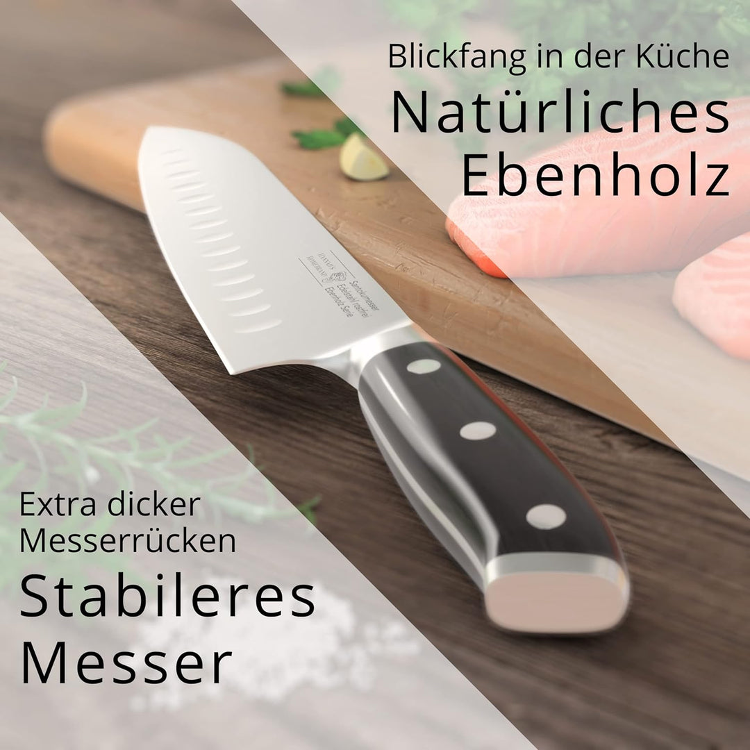 Hannah's Homebrand® Santoku Messer & Sushi Messer - verblüffend scharfes Küchenmesser 18 cm Klinge -