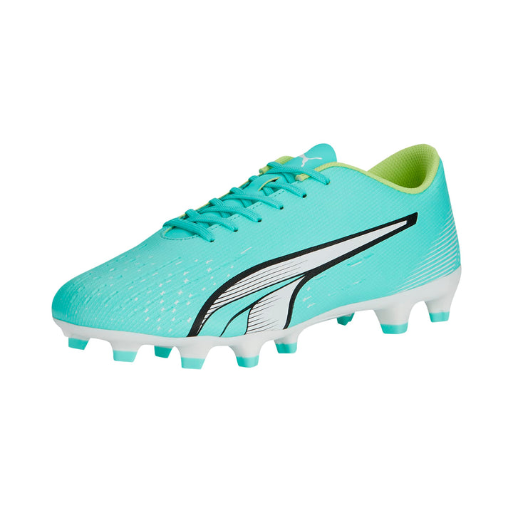 PUMA Herren Ultra Play Fg/Ag Fussballschuh 40.5 EU Electric Peppermint Puma White Fast Yellow, 40.5