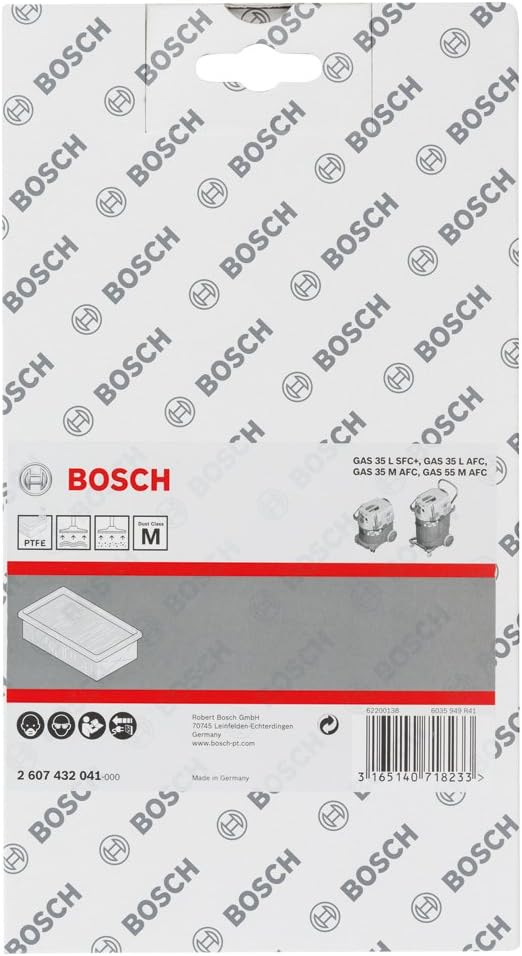 Bosch 1x Polytetraflourethylen-Flachfaltenfilter für GAS 35-55 (6150 cm², 240 x 140 x 56mm, Staubkla