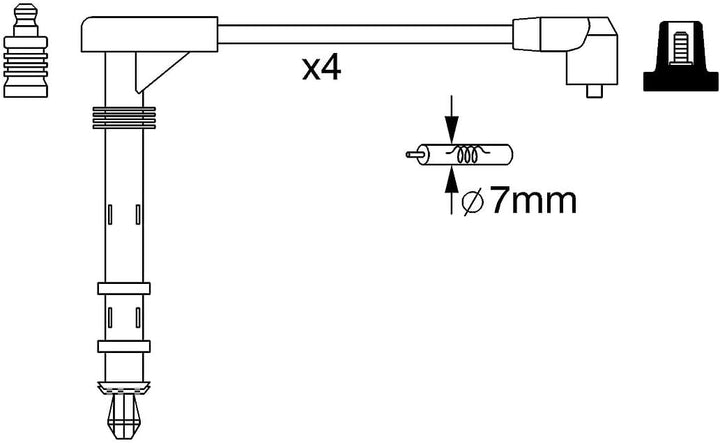 Bosch 0986357261 - Zündleitung - 4er Set