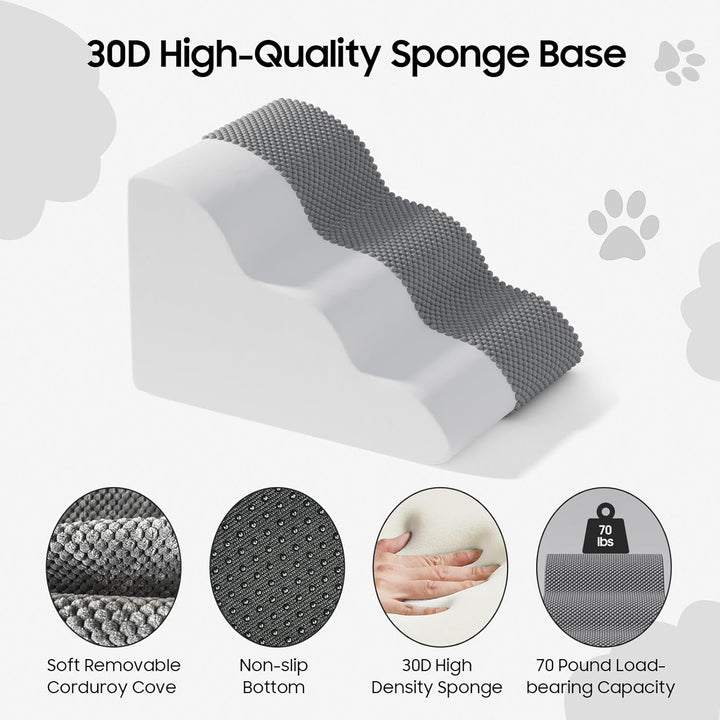 Haustiertreppe für kleine Hunde und Katzen, komfortables geschwungenes Design mit wasserdichter Abde