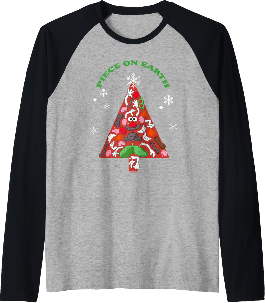 Mr. Potato Head Christmas Piece On Earth Tree Fill Raglan