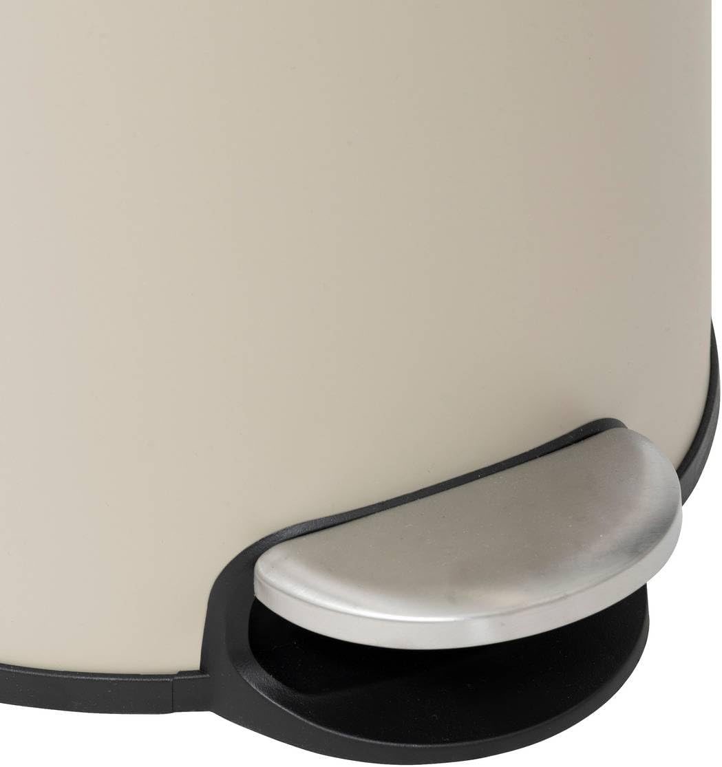 5five – Moderner Treteimer in Beige – 30 l – Bambusdeckel, herausnehmbarer Eimer – Für Zuhause, Wasc