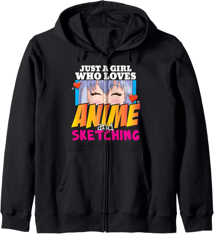 Just A Girl Who Loves Anime And Sketching Anime Girl Eyes Kapuzenjacke