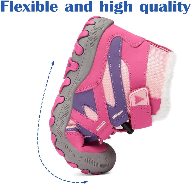 Mishansha Kinder Outdoor Winterschuhe Warm Gefüttert Winterstiefel, Gr.24-38 29 EU Fuchsia Pink, 29