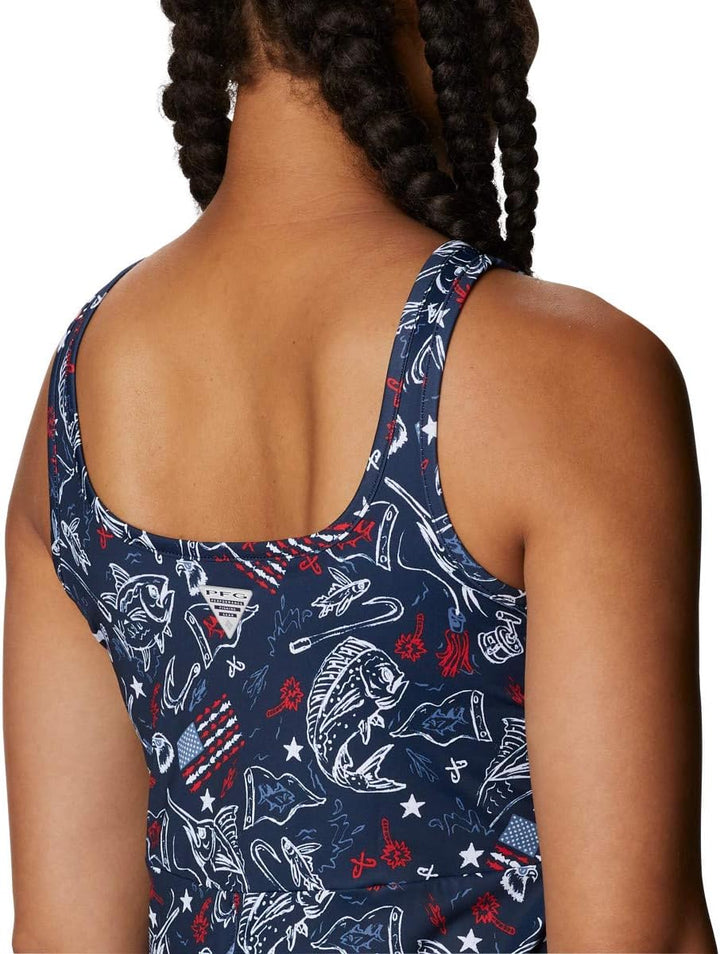 Columbia Damen Freezer Iii Kleid Freezer III Kleid S Collegiate Navy Americana Fishing Print, S Coll
