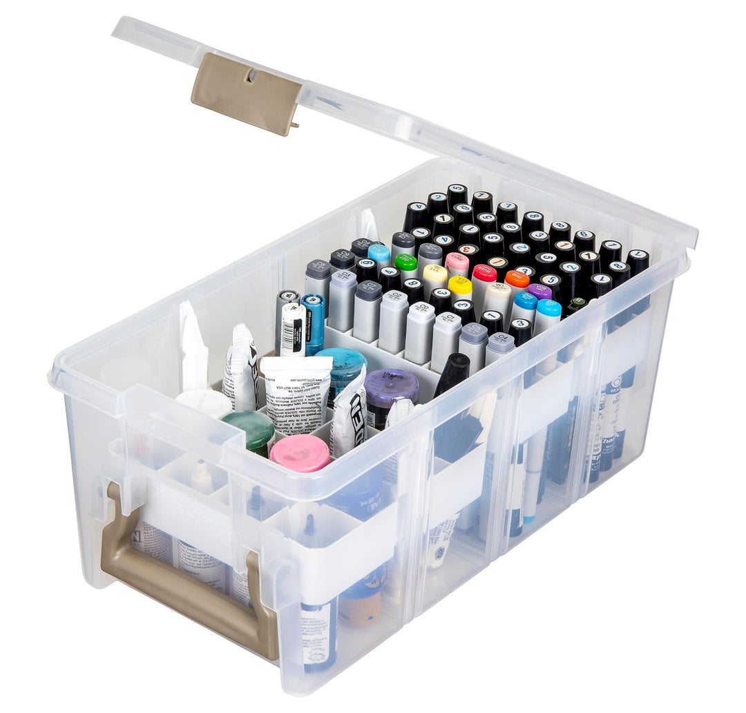 ArtBin Semi Satchel mit Zubehörablagen, Aufbewahrungsbehälter, transparent 2 Zubehörablagen, 2 Zubeh