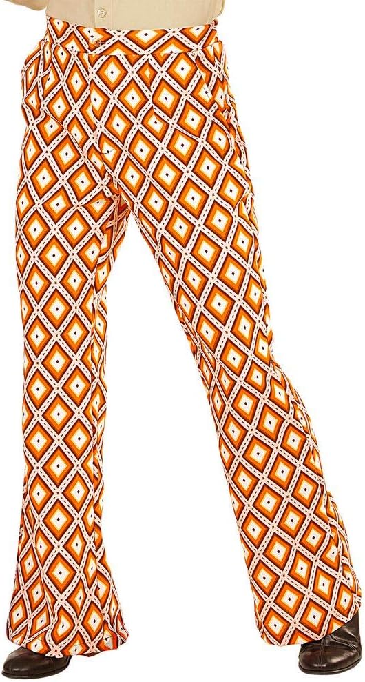 shoperama 70er Jahre Retro Herren Hose mit und ohne Muster Disco Kostüm Siebziger Schlager, Grösse:L