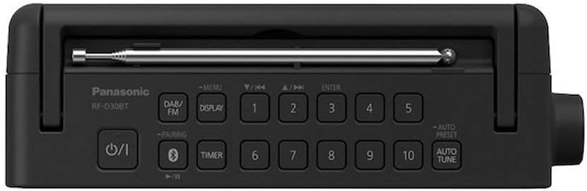 Panasonic RF-D30BTEG-K DAB+ FM-Radio, Bluetooth, IPX4, Küchentimer, Aufladen des Smartphones über US