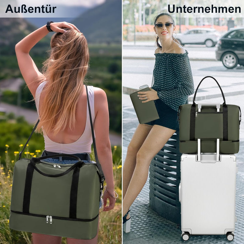 LOIDOU Damen Reisetaschen Weekender Tasche Overnight Schulter Duffel Carry-on Tote Bag mit Gepäck Sl