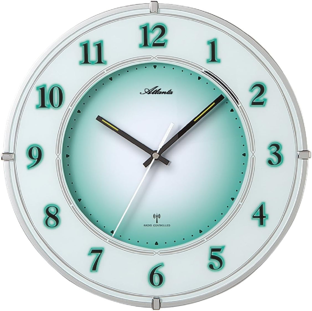 Atlanta Funk Wanduhr mit automatischem Nachtlicht Analog Silber - 4299, 33cm