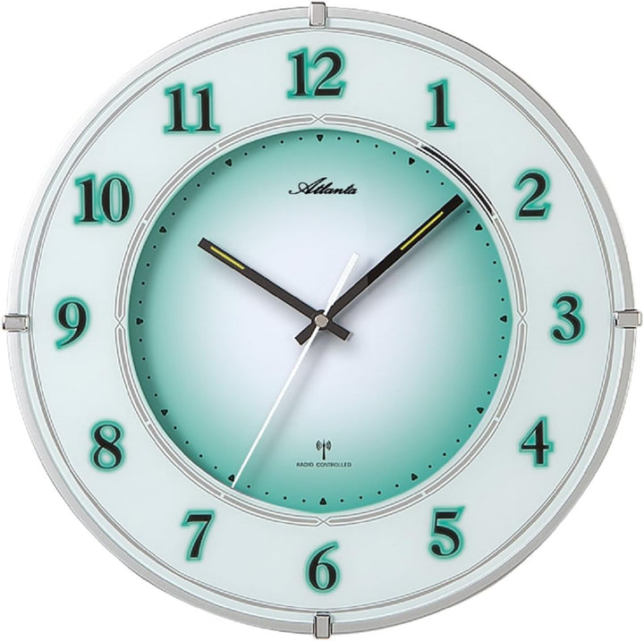 Atlanta Funk Wanduhr mit automatischem Nachtlicht Analog Silber - 4299, 33cm